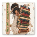 I Was Left Unsupervised Books Canvas, 6x6 Reading Wall Art, Bookish Gift for Reader