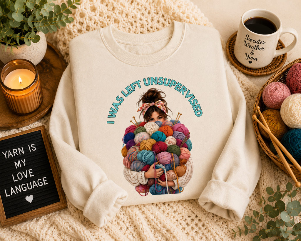 I Was Left Unsupervised - Yarn Stash - Crewneck