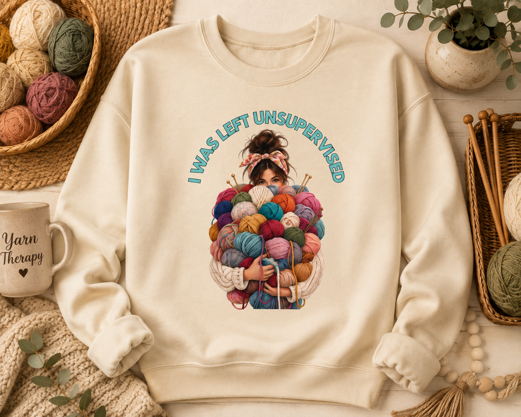 I Was Left Unsupervised - Yarn Stash - Crewneck