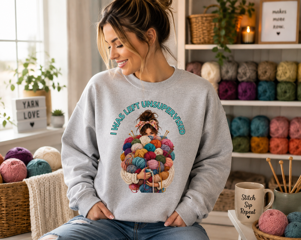 I Was Left Unsupervised - Yarn Stash - Crewneck