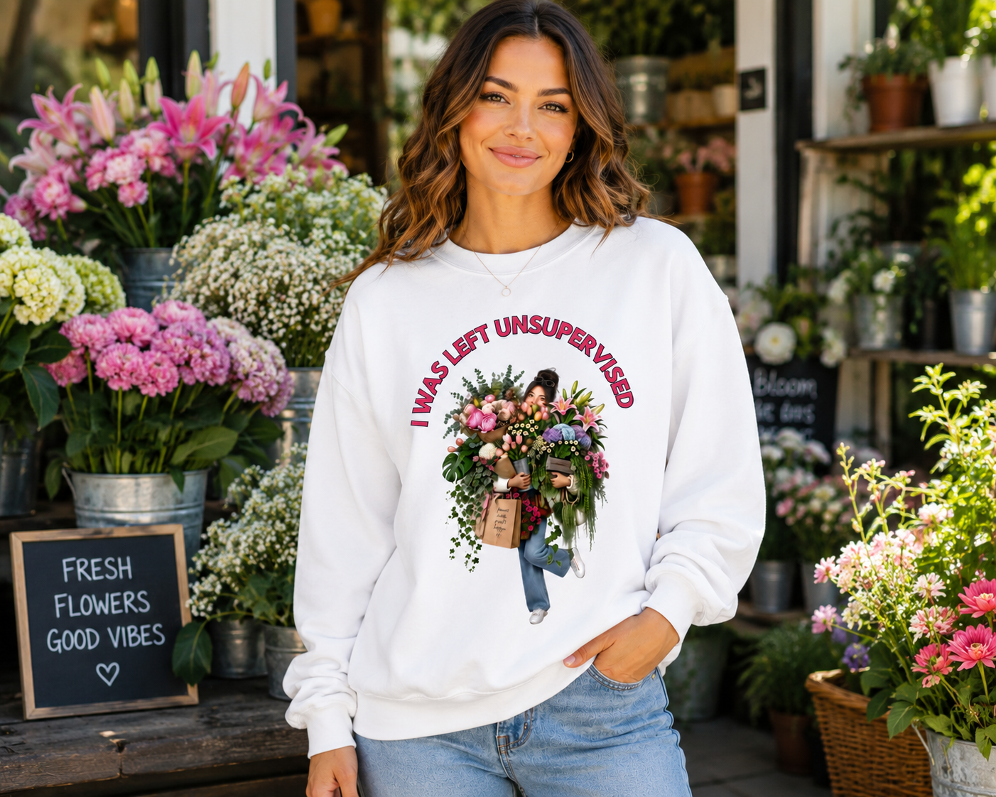 I Was Left Unsupervised - Plant Lover - Crewneck