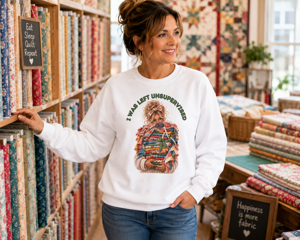 I Was Left Unsupervised - Fabric Stash - Crewneck