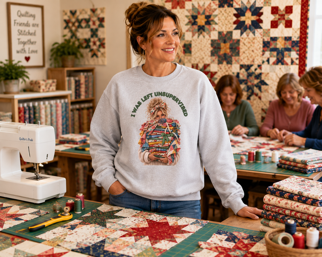 I Was Left Unsupervised - Fabric Stash - Crewneck