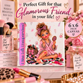 I Was Left Unsupervised Canvas, Funny Makeup Girl Wall Art, Pink Glam Decor, 6x6 Canvas