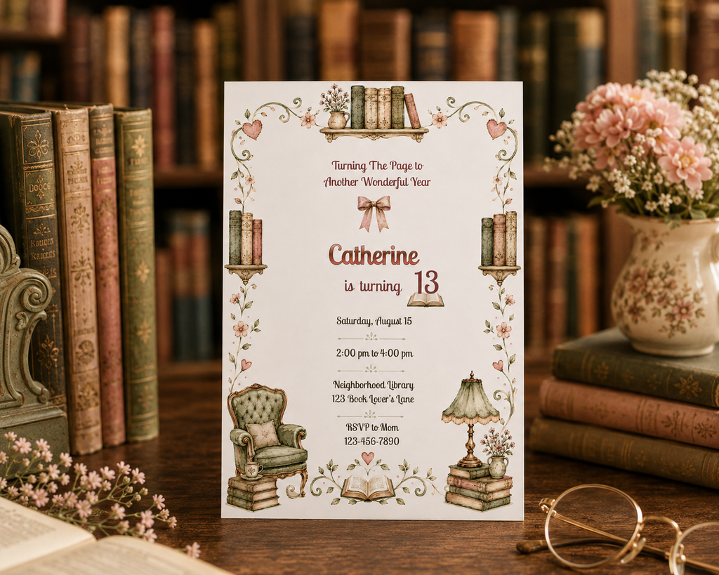 Library Birthday Invitation