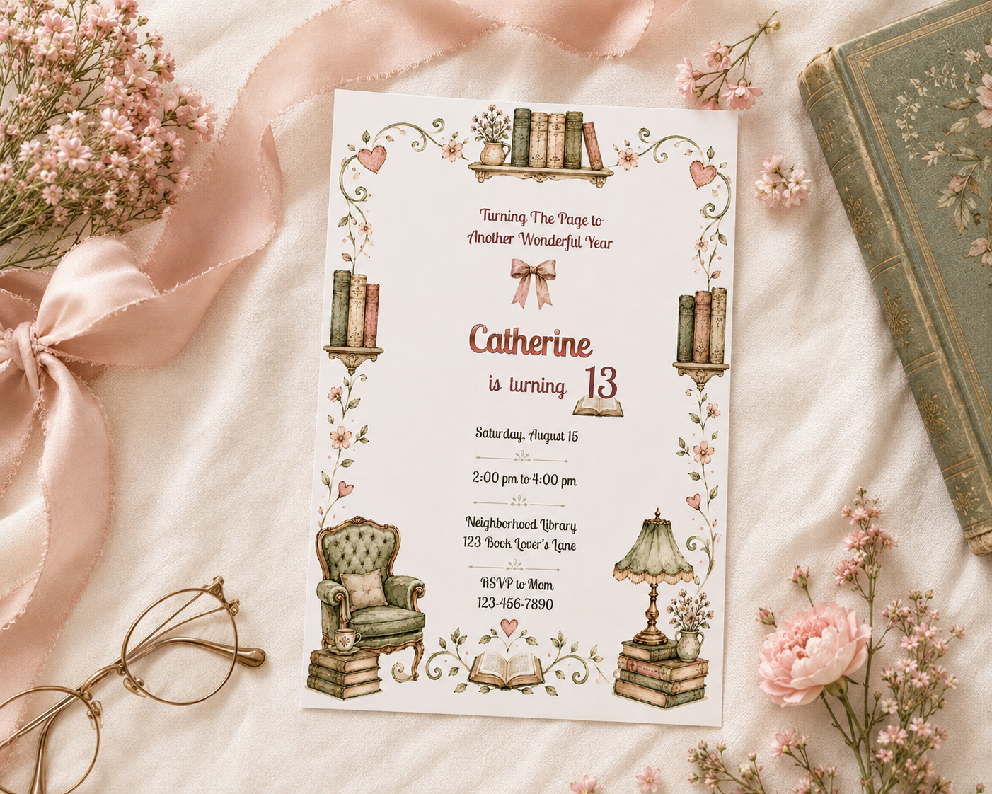 Library Birthday Invitation