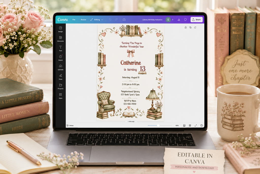 Library Birthday Invitation