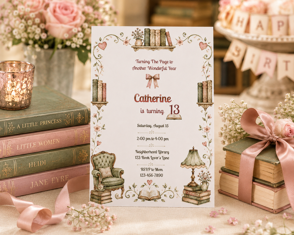 Library Birthday Invitation