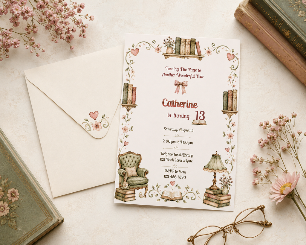 Library Birthday Invitation
