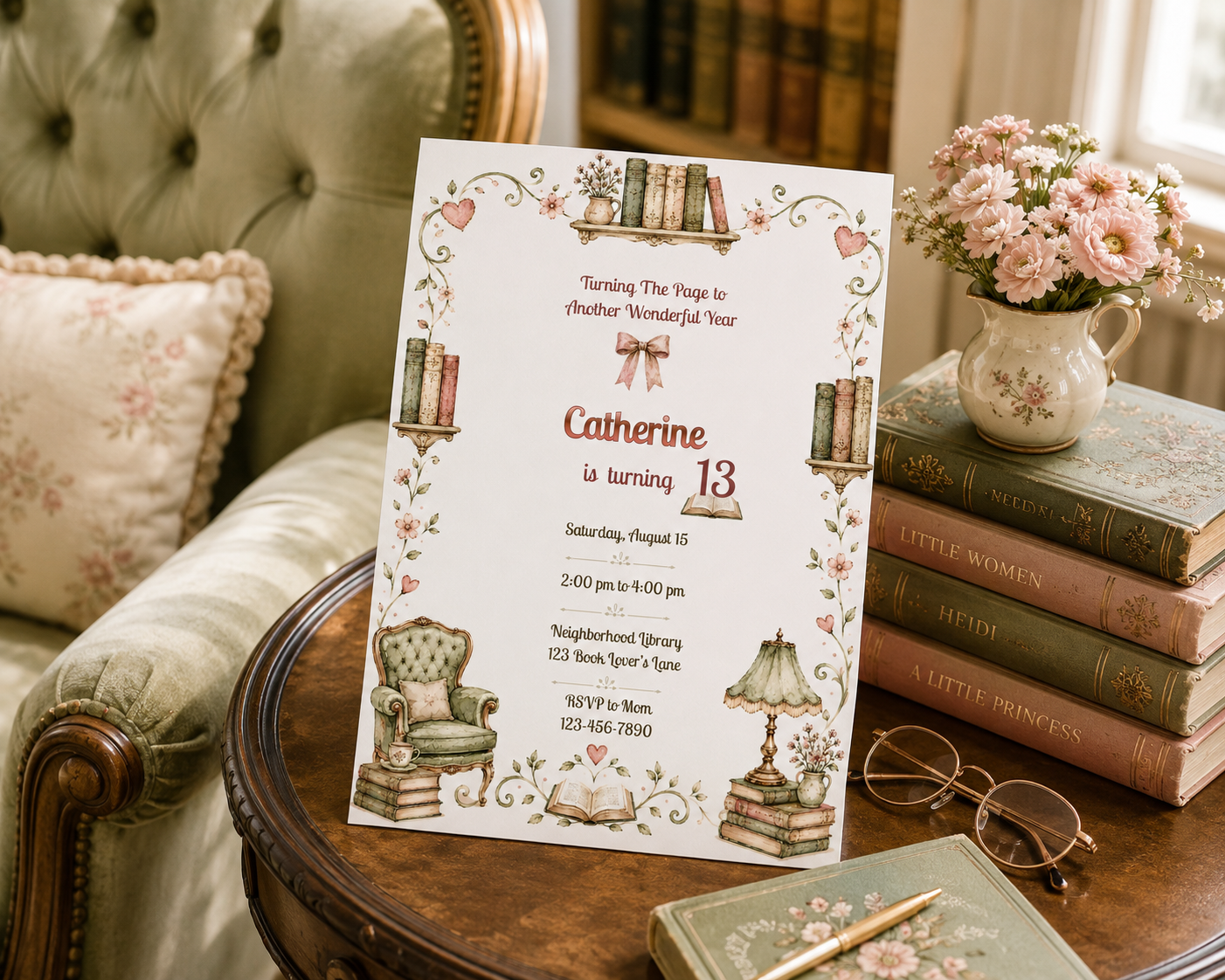 Library Birthday Invitation