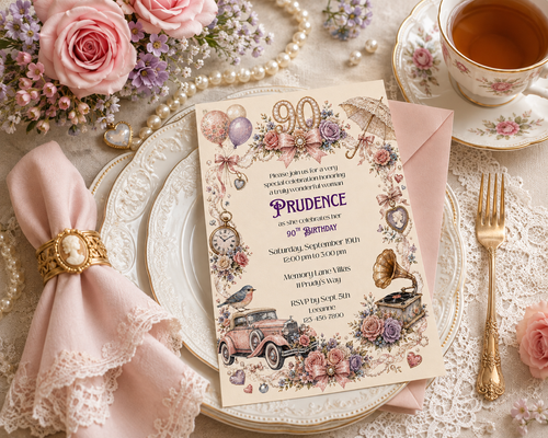 90th Birthday Invitation