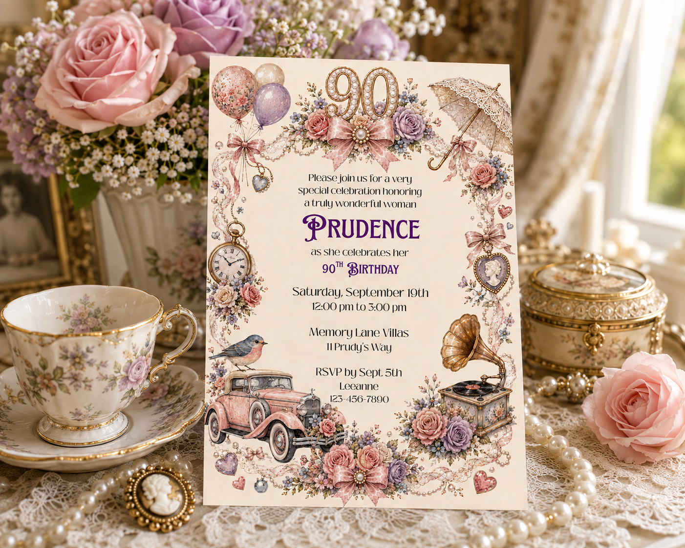 90th Birthday Invitation