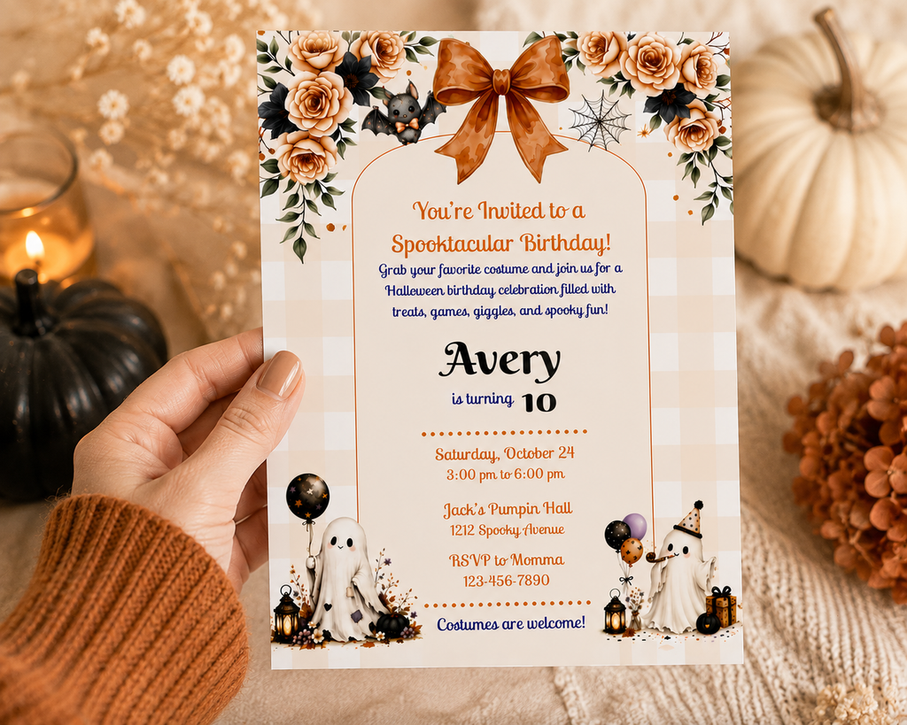 Spooktacular Halloween Birthday Invitation - Editable in Canva