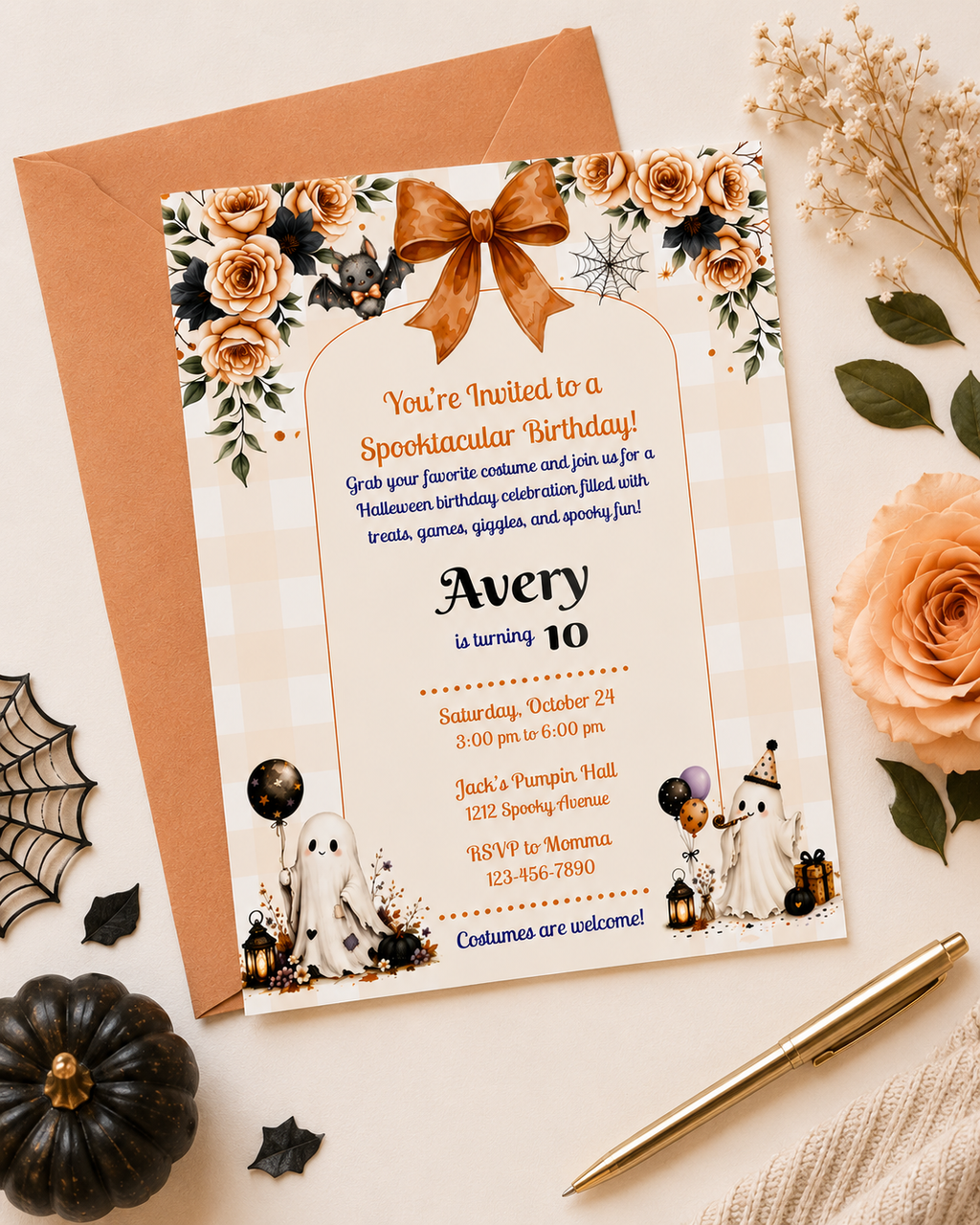 Spooktacular Halloween Birthday Invitation - Editable in Canva