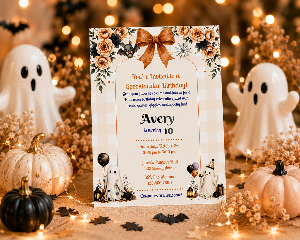 Spooktacular Halloween Birthday Invitation - Editable in Canva