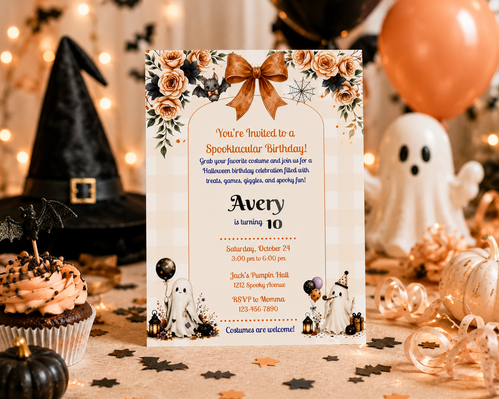 Spooktacular Halloween Birthday Invitation - Editable in Canva