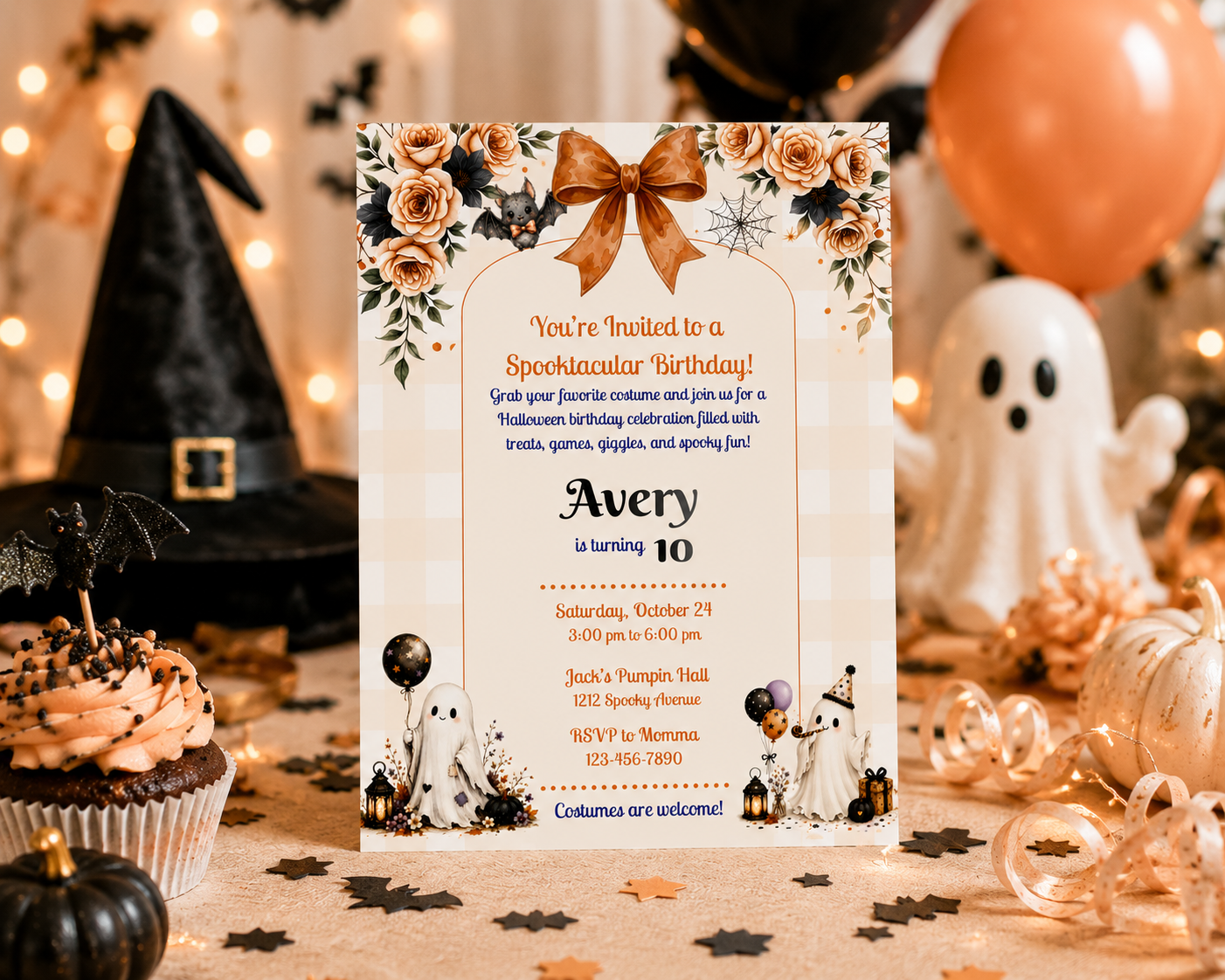 Spooktacular Halloween Birthday Invitation - Editable in Canva