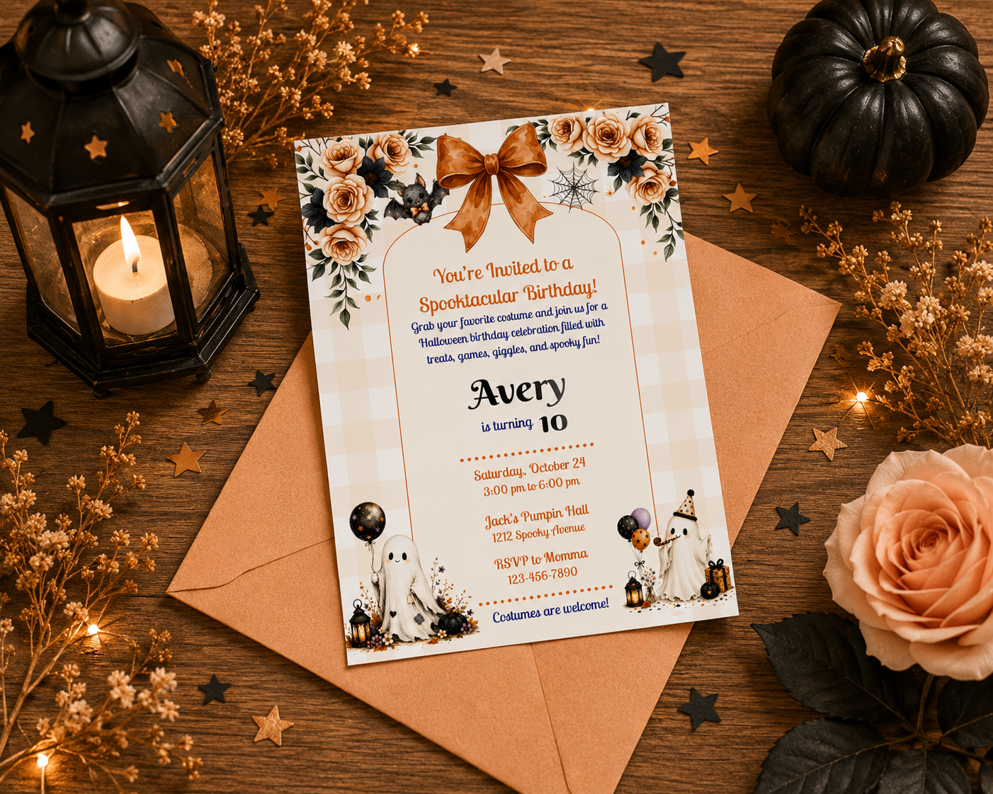 Spooktacular Halloween Birthday Invitation - Editable in Canva