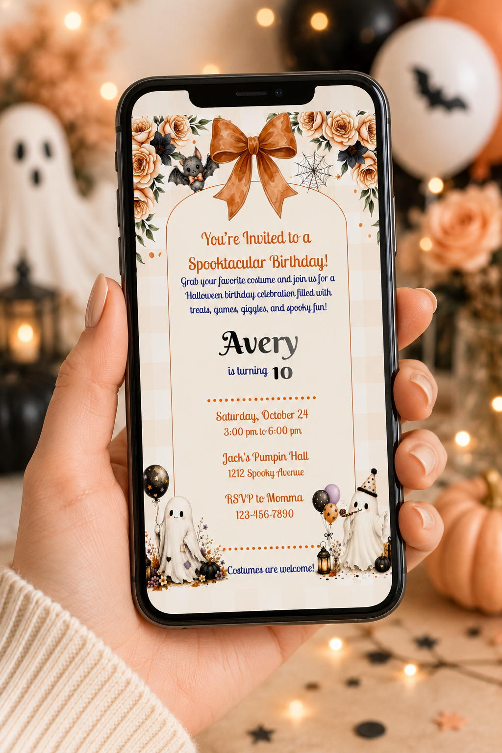 Spooktacular Halloween Birthday Invitation - Editable in Canva
