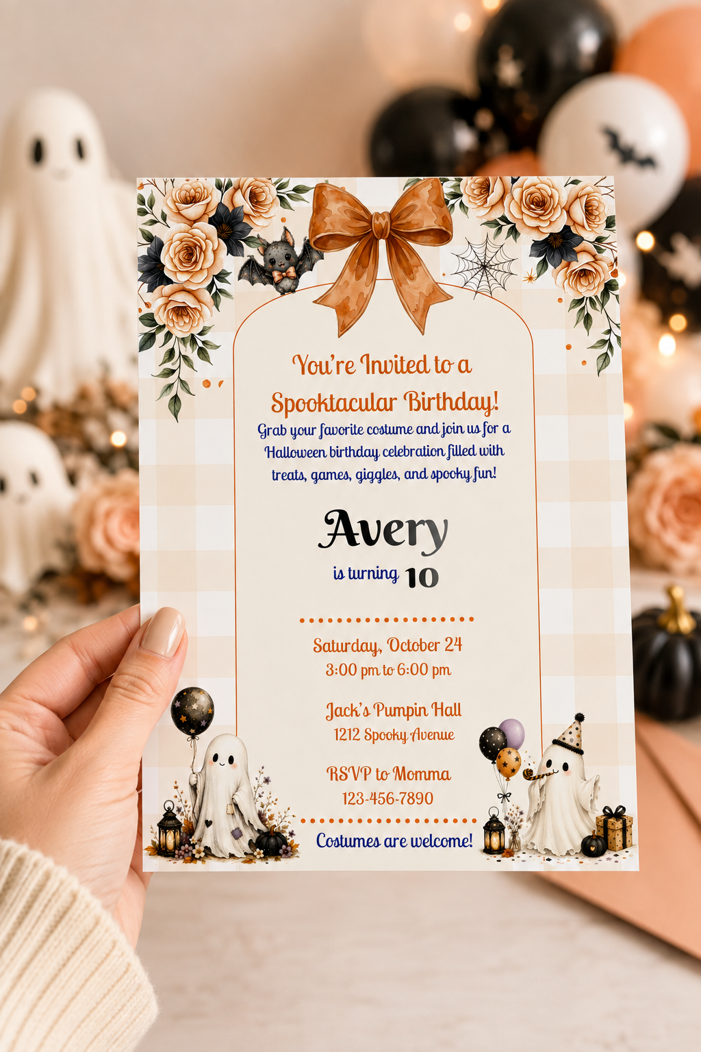 Spooktacular Halloween Birthday Invitation - Editable in Canva