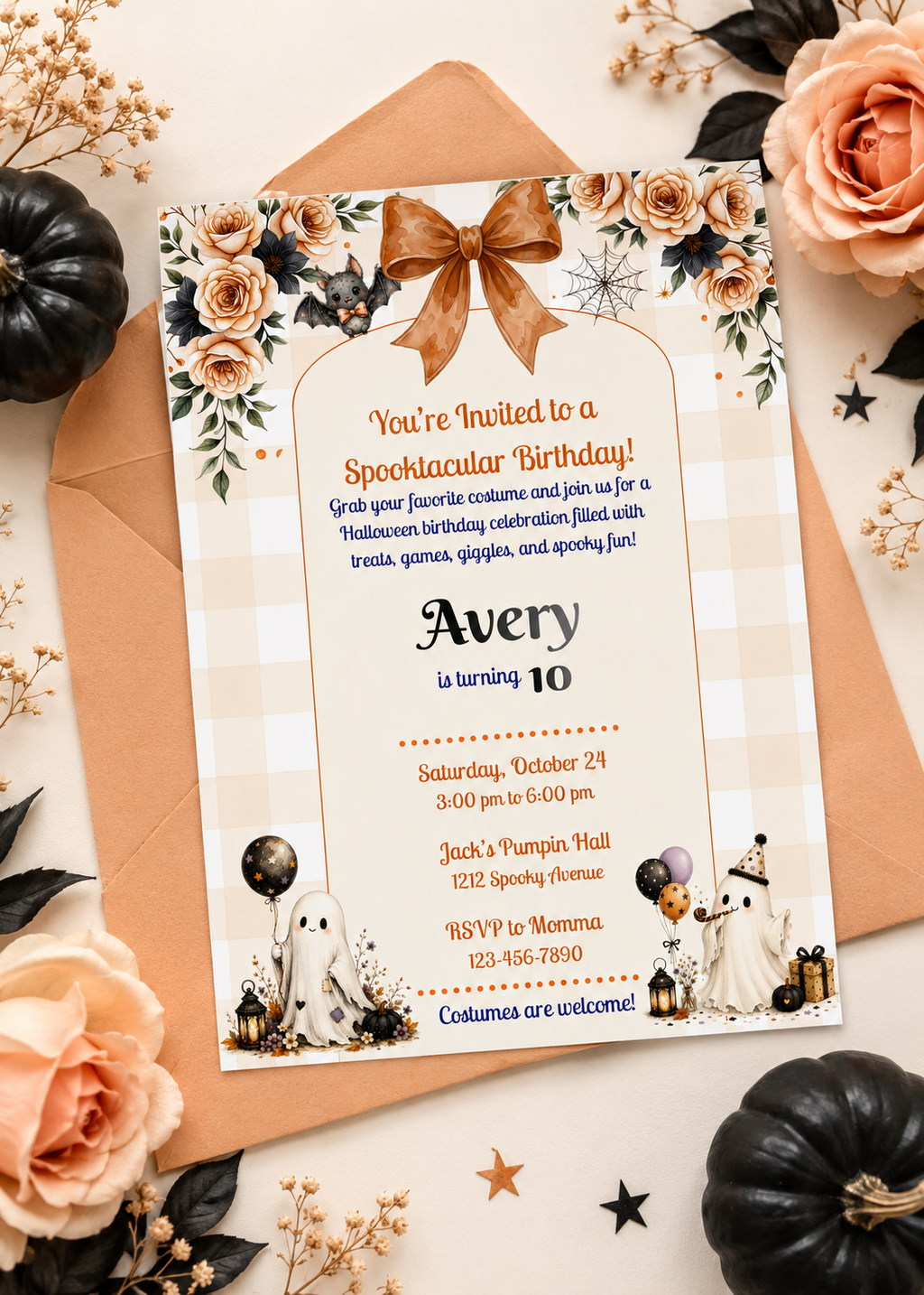 Spooktacular Halloween Birthday Invitation - Editable in Canva